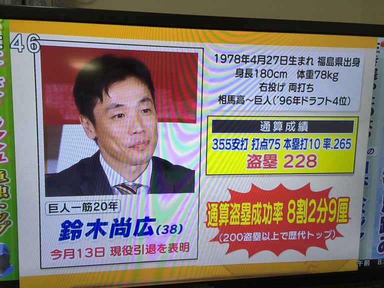 足のスペシャリスト　鈴木尚広選手引退